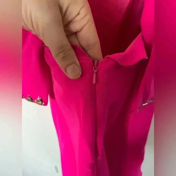 JayGodfrey Fuchsia Ruffle Fit & Flare Mini Dress Women’s Size 10 - Picture 13 of 16